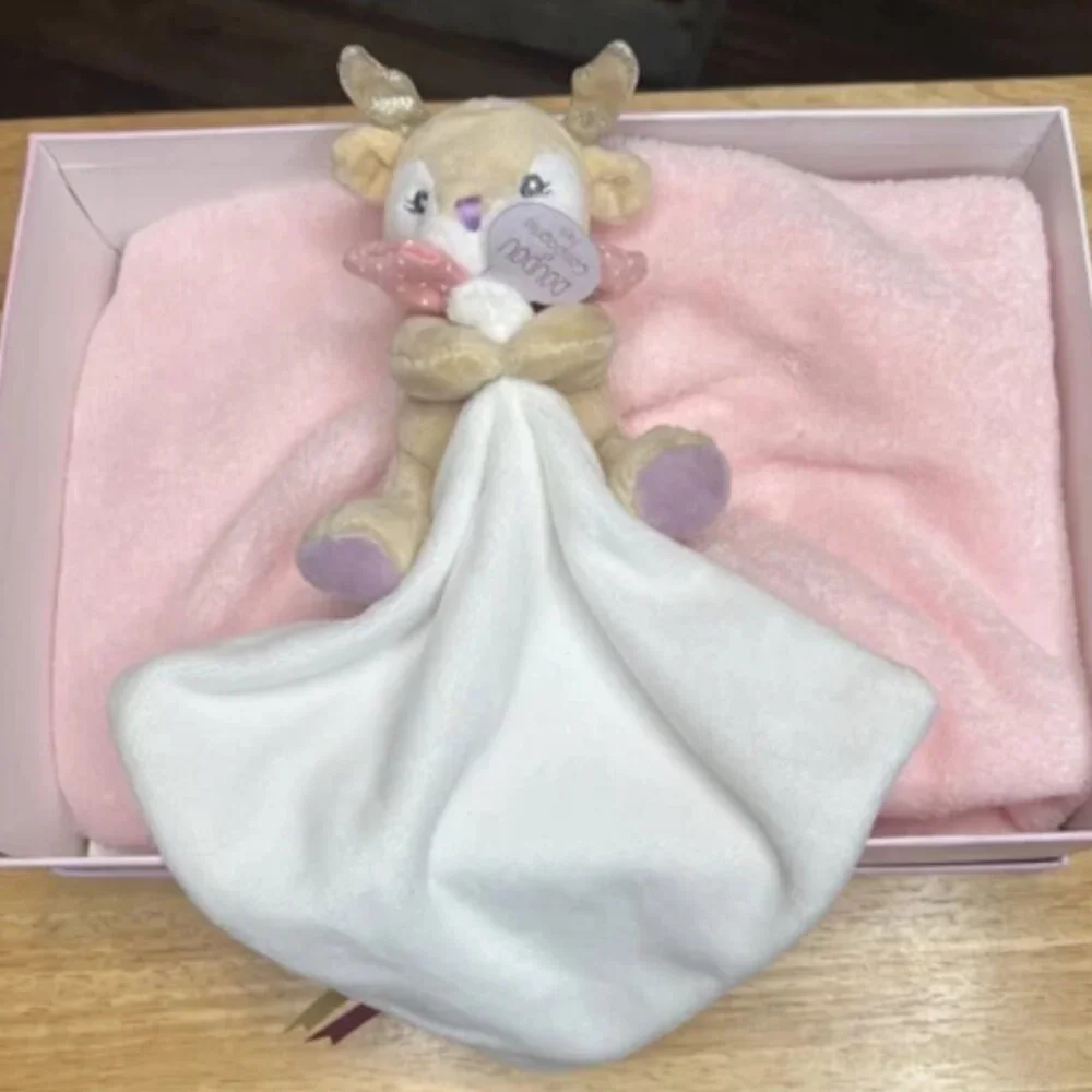 DouDou Et Compagnie Paris Pink Deer Comforter and Blanket